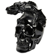 Load image into Gallery viewer, Black Obsidian Skull with Dragon XL # 81
