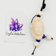 Load image into Gallery viewer, Tagua Nut Guanyin Buddha Keyring
