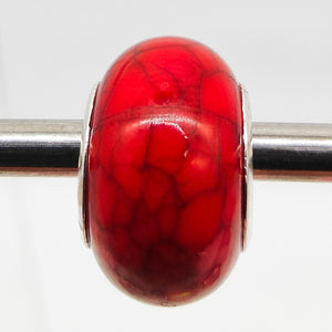 Pandora Inspired Charms - Coloured Plain Red