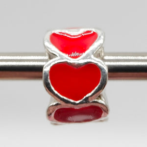 Pandora Inspired Charms - Silver Red