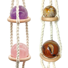 Load image into Gallery viewer, Macrame Wooden Sphere Holder
