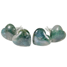 Load image into Gallery viewer, Moss Agate &amp; Ocean Jasper Heart Car Vent Clip
