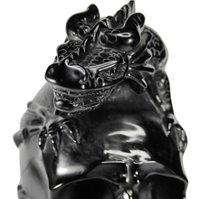 Load image into Gallery viewer, Black Obsidian Skull with Dragon XL # 81
