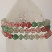 Load image into Gallery viewer, Red / Green Strawberry Quartz Bracelet
