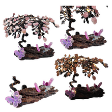 Load image into Gallery viewer, Black Obsidian + Lavender Rose Quartz Light Up Chip Tree
