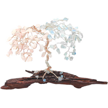 Load image into Gallery viewer, Aquamarine + Rose Quartz Chip Tree
