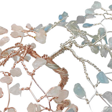 Load image into Gallery viewer, Aquamarine + Rose Quartz Chip Tree
