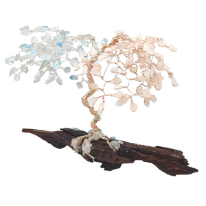 Aquamarine + Rose Quartz Chip Tree