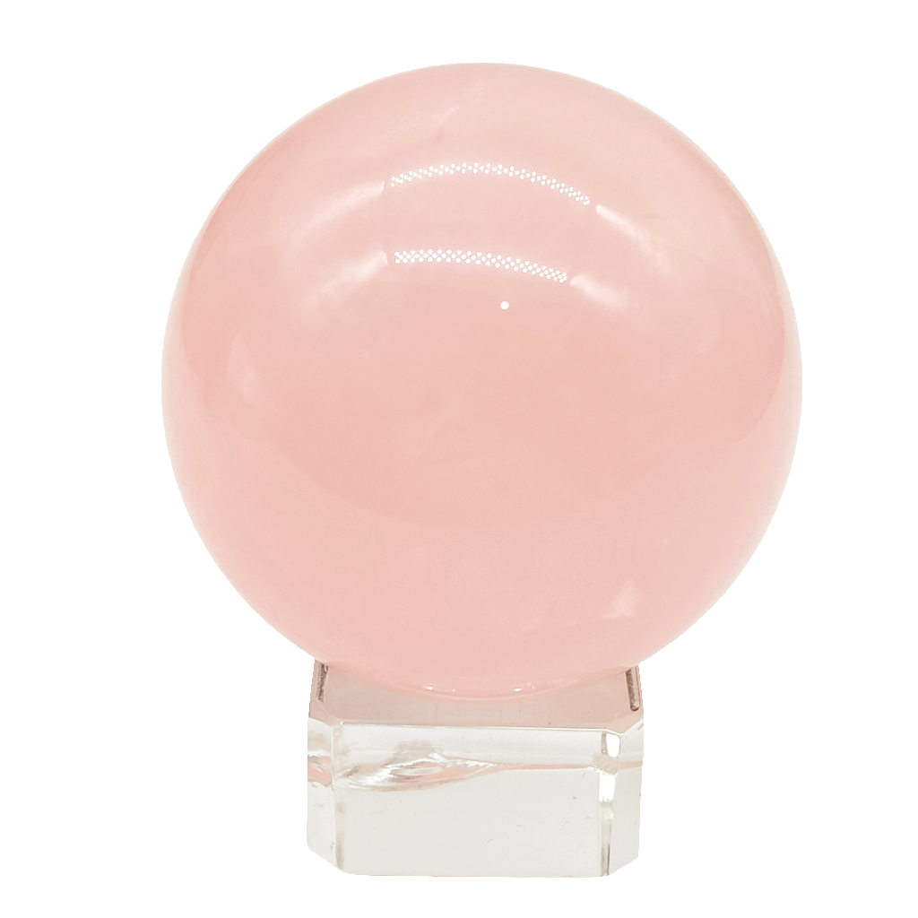 Rose Quartz Sphere + Star # 119