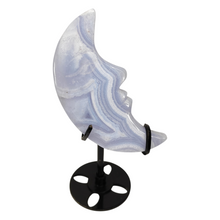 Load image into Gallery viewer, Blue Lace Agate Moon + Stand # 48

