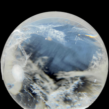 Load image into Gallery viewer, Clear Quartz Blue Feather Needle Sphere # 42
