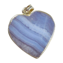 Load image into Gallery viewer, Blue Lace Agate Sterling Silver Heart Pendant # 78
