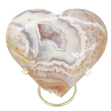 Load image into Gallery viewer, Druzy Agate + Amethyst Heart + Stand # 151
