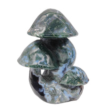 Load image into Gallery viewer, Moss Agate Triple Mushroom # 166
