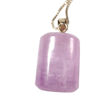 Load image into Gallery viewer, Kunzite Cylinder Pendant with Sterling Silver Box Chain # 33
