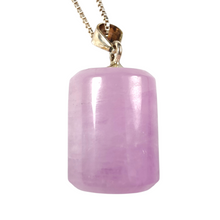 Load image into Gallery viewer, Kunzite Cylinder Pendant with Sterling Silver Box Chain # 33
