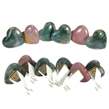Load image into Gallery viewer, Moss Agate &amp; Ocean Jasper Heart Car Vent Clip
