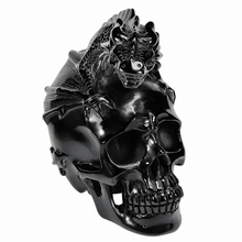 Load image into Gallery viewer, Black Obsidian Skull with Dragon XL # 81
