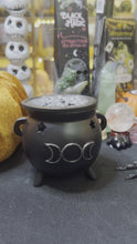 Load and play video in Gallery viewer, Triple Moon Cauldron Incense Burner
