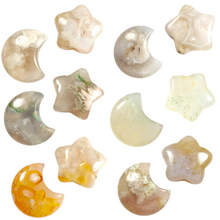 Load image into Gallery viewer, Flower Agate Star &amp; Moon Set
