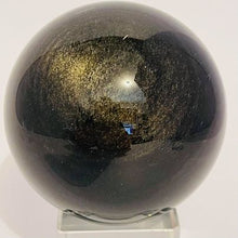 Load image into Gallery viewer, Golden Sheen Obsidian Sphere #128

