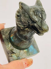 Load image into Gallery viewer, Labradorite Carved Wolf #139
