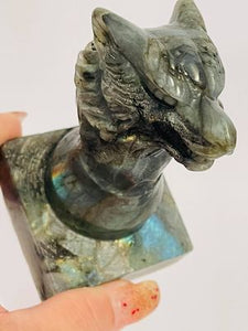 Labradorite Carved Wolf #139