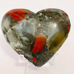 African Bloodstone Heart #153