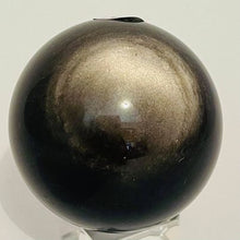 Load image into Gallery viewer, Silver Sheen Obsidian Sphere #187
