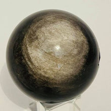 Load image into Gallery viewer, Silver Sheen Obsidian Sphere #187
