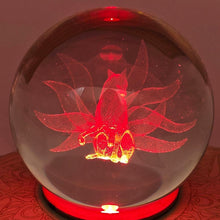 Load image into Gallery viewer, Glass Etched Sphere Nine Tail Fox
