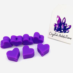 Beads - Silicone Plain Hearts