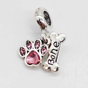 Pandora Inspired Charms - Silver Pink