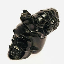 Load image into Gallery viewer, Black Obsidian Snail on Skull #42
