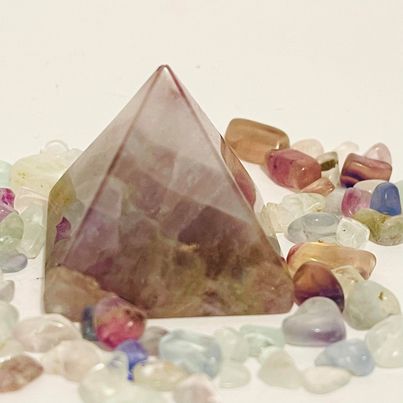 Rainbow Fluorite Pyramid #83