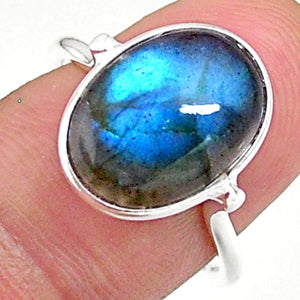 Blue Labradorite Oval Ring # 90