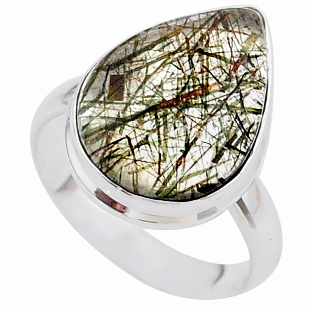 Golden Tourmaline Sterling Silver Rutile Ring # 138