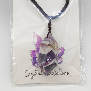 Chevron Amethyst D/T Pendant w.Cord