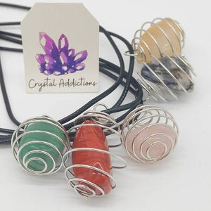 Cage Tumble Pendant + Leather Cord Assorted