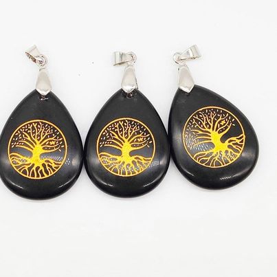 Black Obsidian Tree of Life Pendant