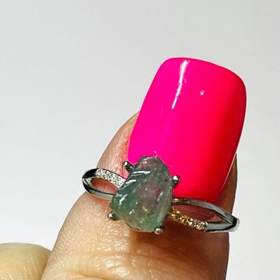 Blue Tourmaline Adjustable Ring # 18