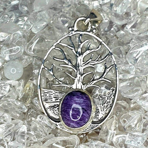 Russian Charoite Tree of Life Sterling Silver Pendant # 109