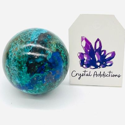 Chrysocolla Malachite + Azurite Sphere # 94