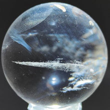 Load image into Gallery viewer, Clear Quartz Blue Feather Needle Sphere # 47
