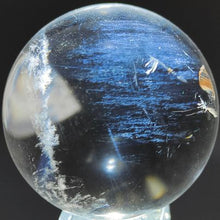 Load image into Gallery viewer, Clear Quartz Blue Feather Needle Sphere # 47
