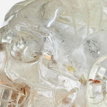 Load image into Gallery viewer, Clear Quartz Rams Skull with Golden Healer # 163

