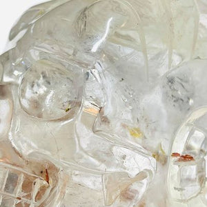 Clear Quartz Rams Skull with Golden Healer # 163