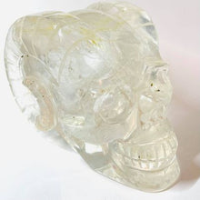 Load image into Gallery viewer, Clear Quartz Rams Skull with Golden Healer # 163
