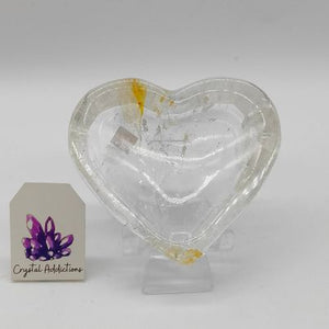 Clear Quartz + Golden Healer Heart Bowl # 139