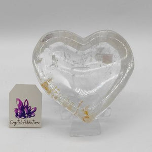 Clear Quartz + Golden Healer Heart Bowl # 39